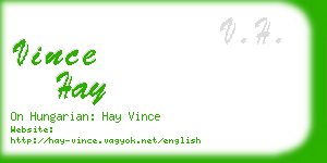 vince hay business card
